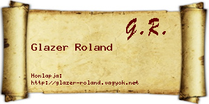 Glazer Roland névjegykártya